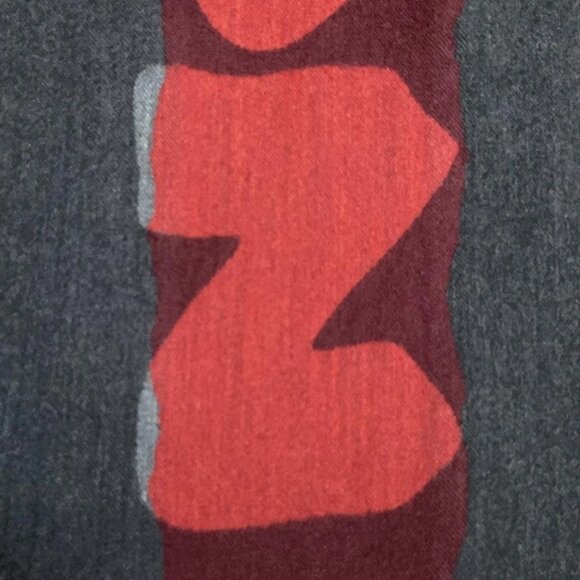 Auth LOUIS VUITTON - Dark Gray Gray Red Unconfirmed Scarf Wool Silk - Picture 9 of 11